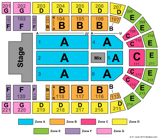 Colorado State Fair End Stage Zone Seating Chart